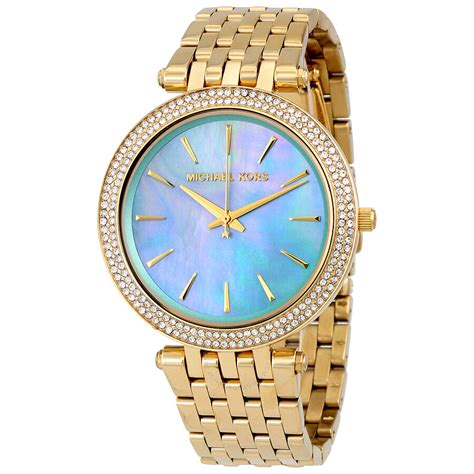 michael kors mother of pearl dial watch